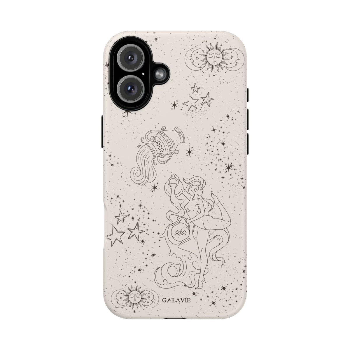 Aquarius Zodiac Phone Case – Cream