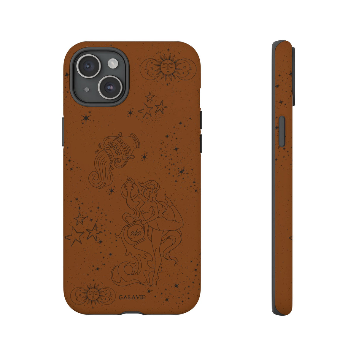 Aquarius Zodiac Phone Case – Cognac