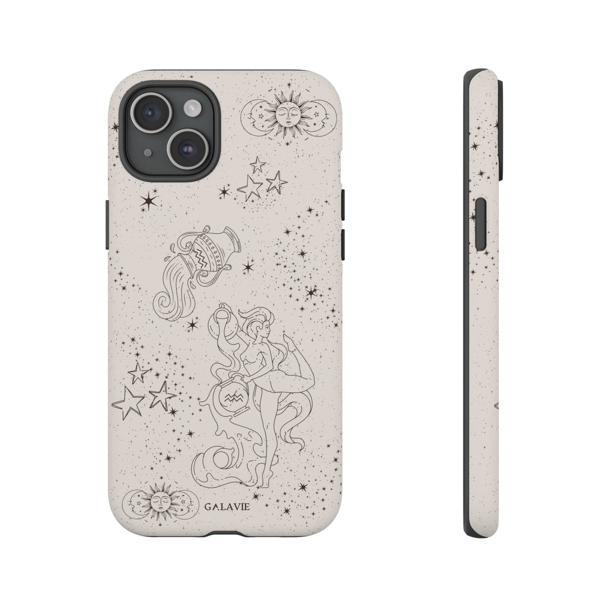 Aquarius Zodiac Phone Case – Cream