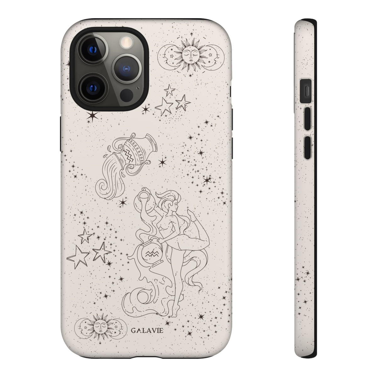 Aquarius Zodiac Phone Case – Cream