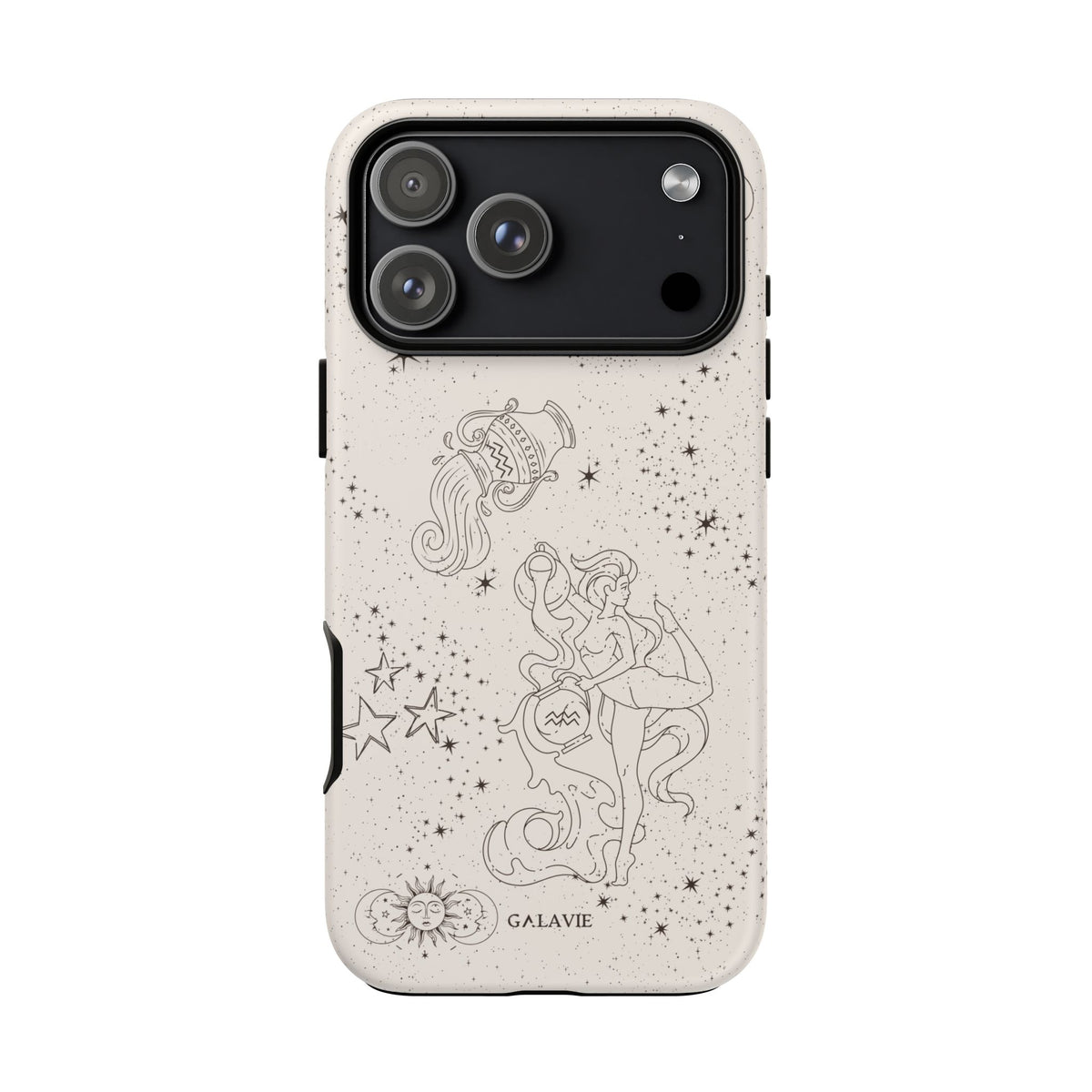 Aquarius Zodiac Phone Case – Cream