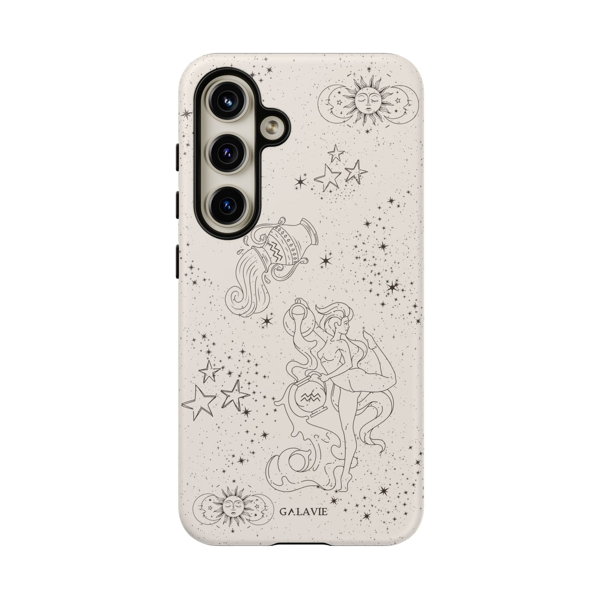 Aquarius Zodiac Phone Case – Cream