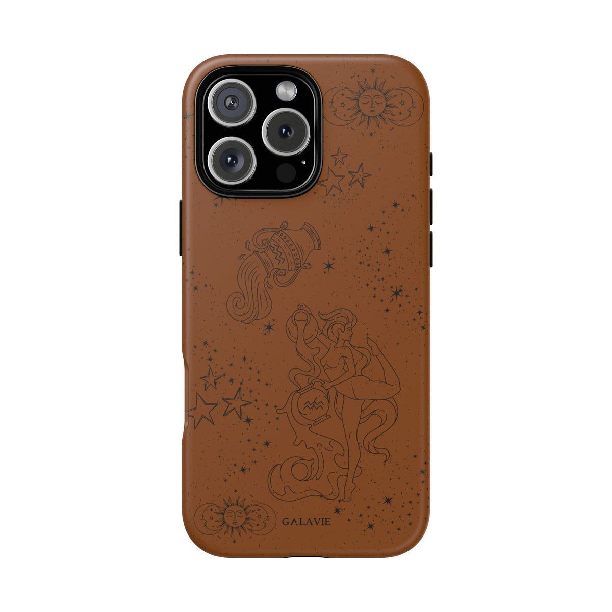 Aquarius Zodiac Phone Case – Cognac