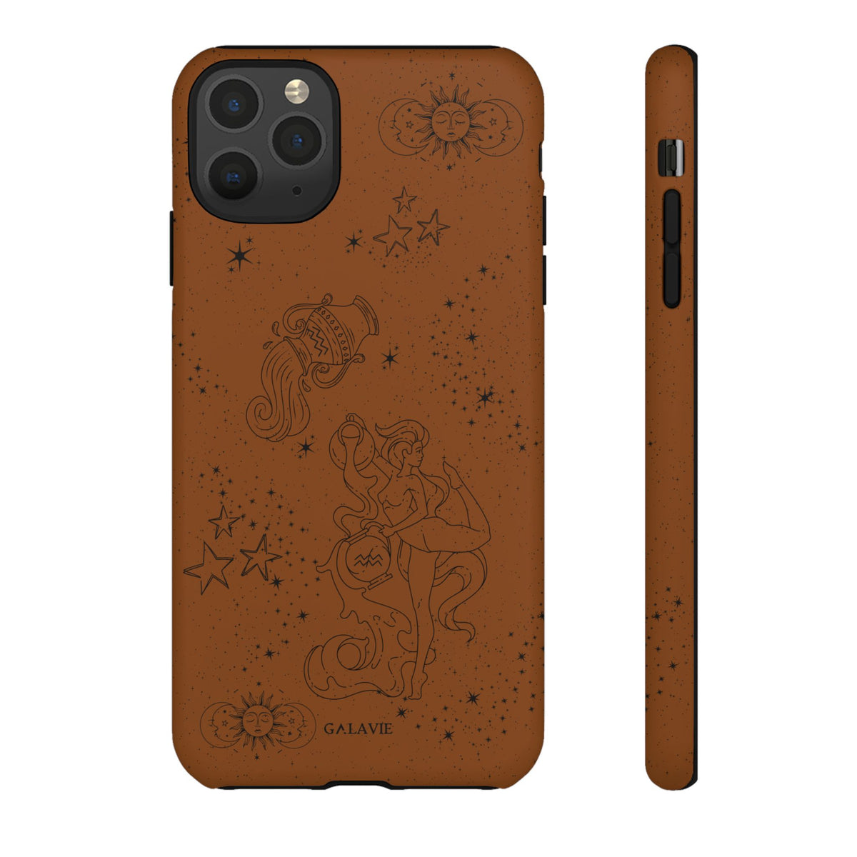 Aquarius Zodiac Phone Case – Cognac