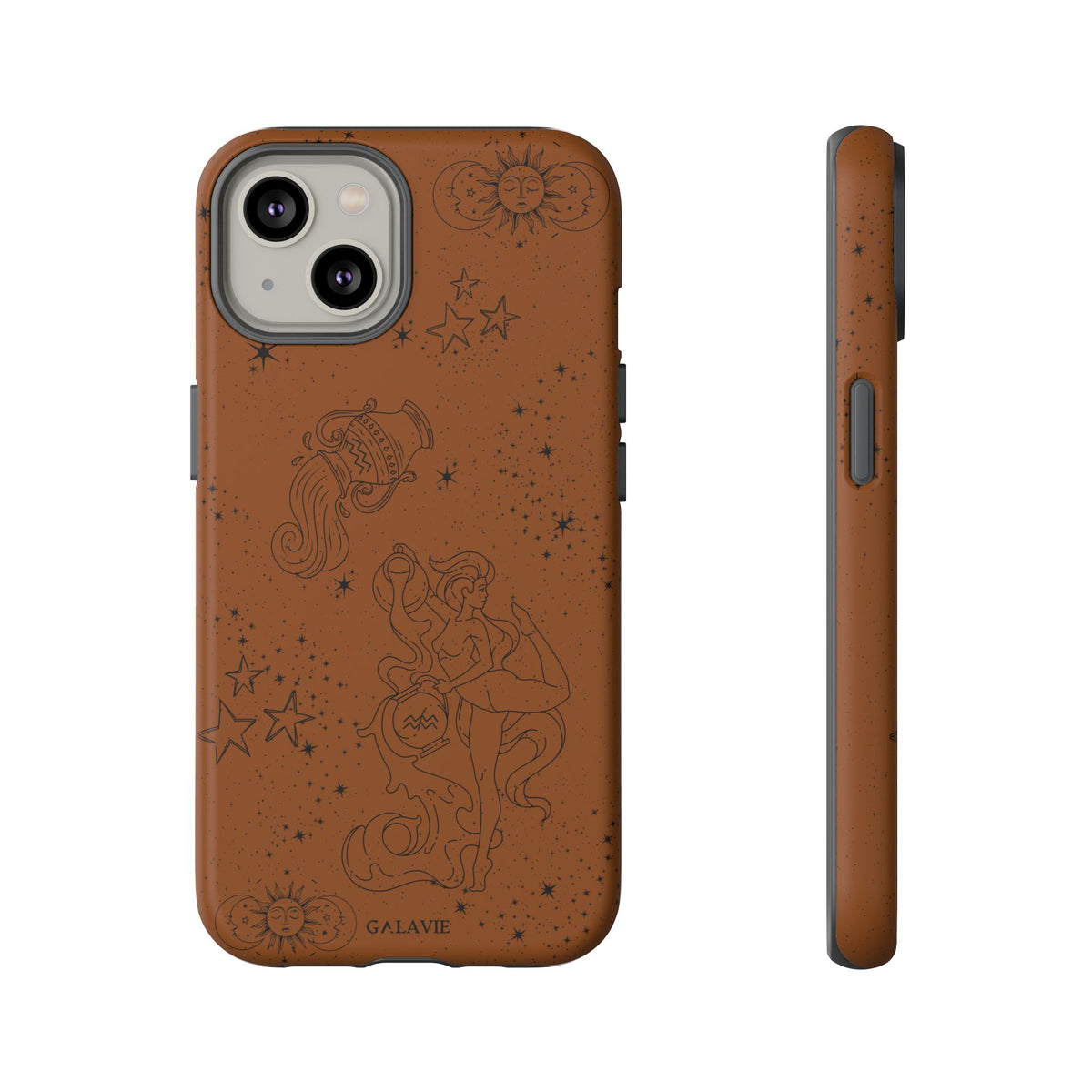Aquarius Zodiac Phone Case – Cognac