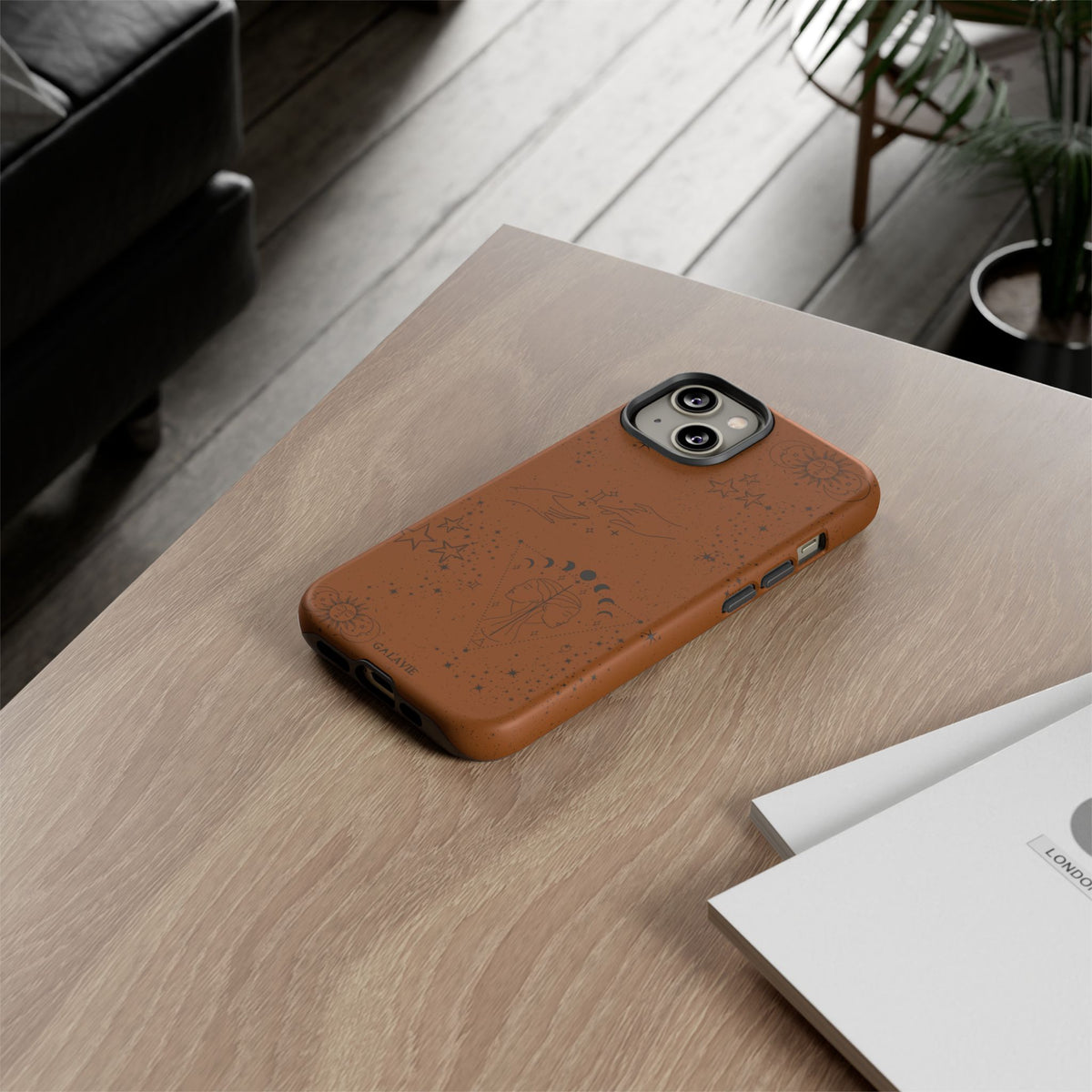 Gemini Zodiac Phone Case – Cognac
