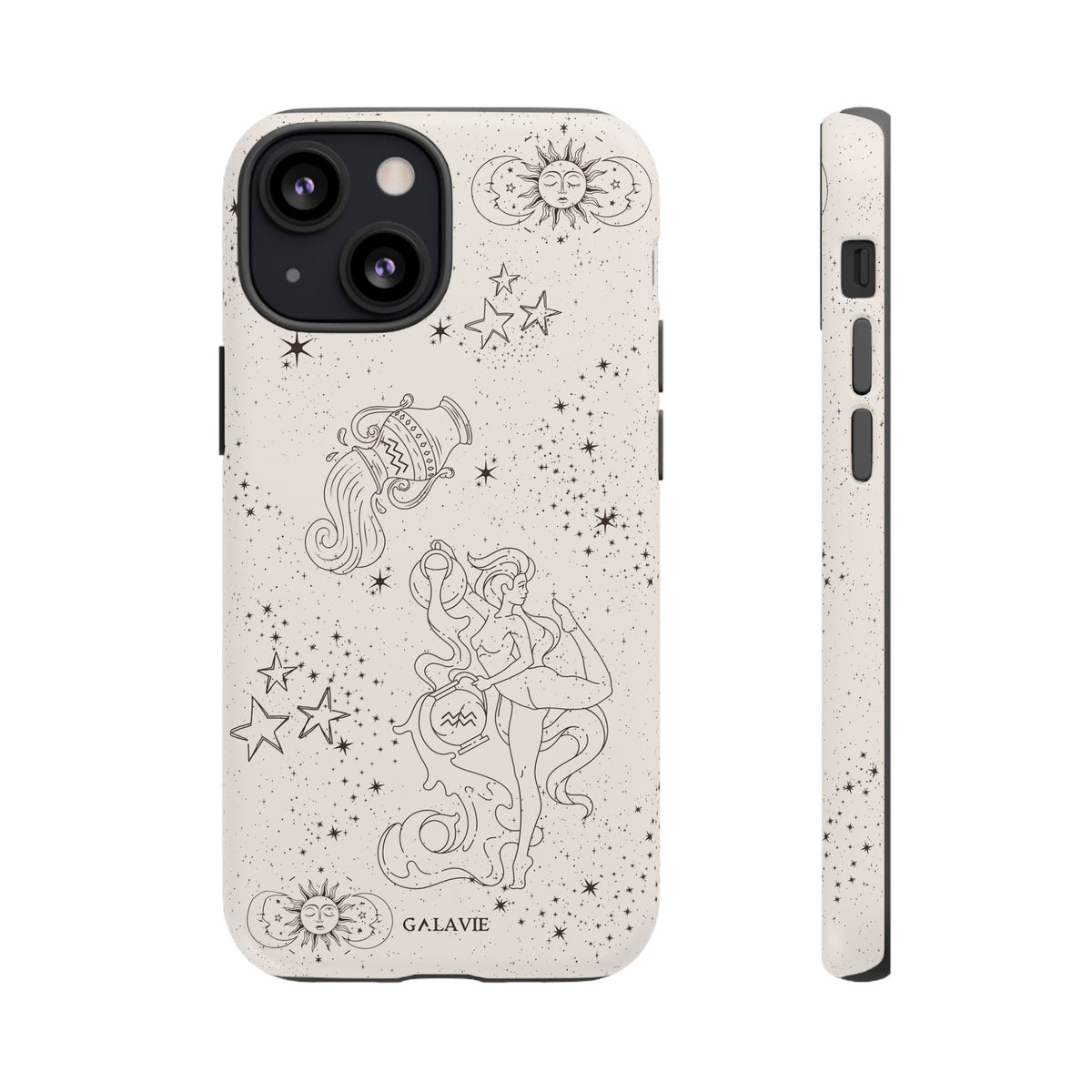 Aquarius Zodiac Phone Case – Cream