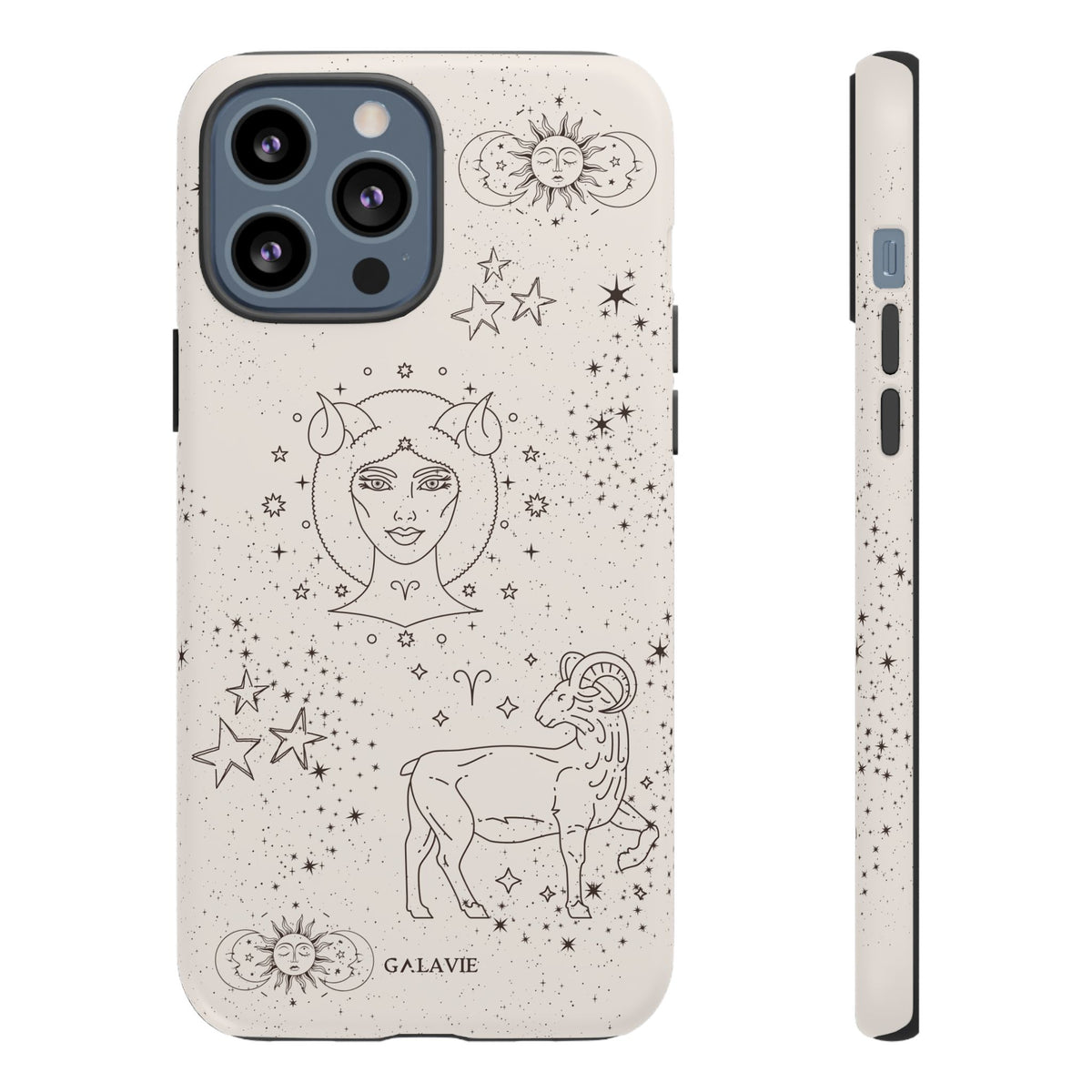 Aries Zodiac Phone Case – Cream