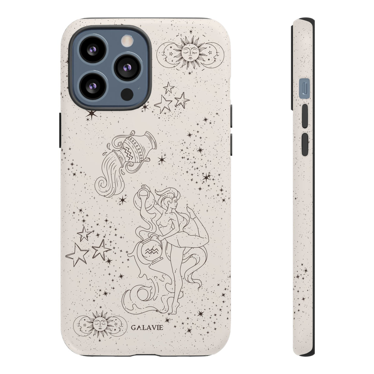 Aquarius Zodiac Phone Case – Cream