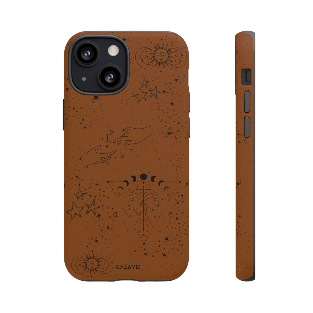 Gemini Zodiac Phone Case – Cognac