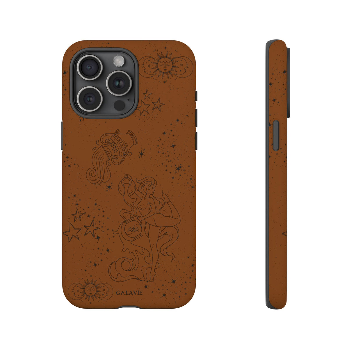 Aquarius Zodiac Phone Case – Cognac