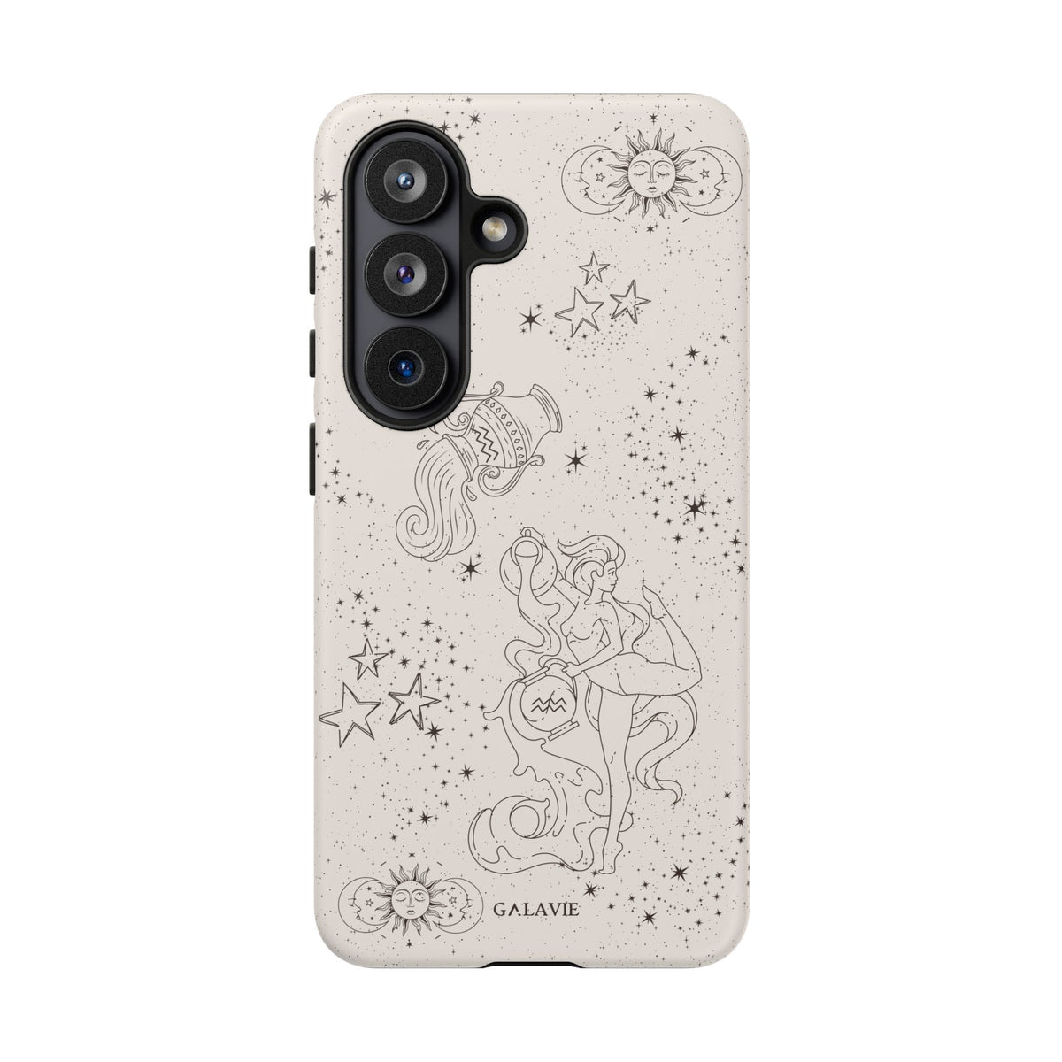 Aquarius Zodiac Phone Case – Cream