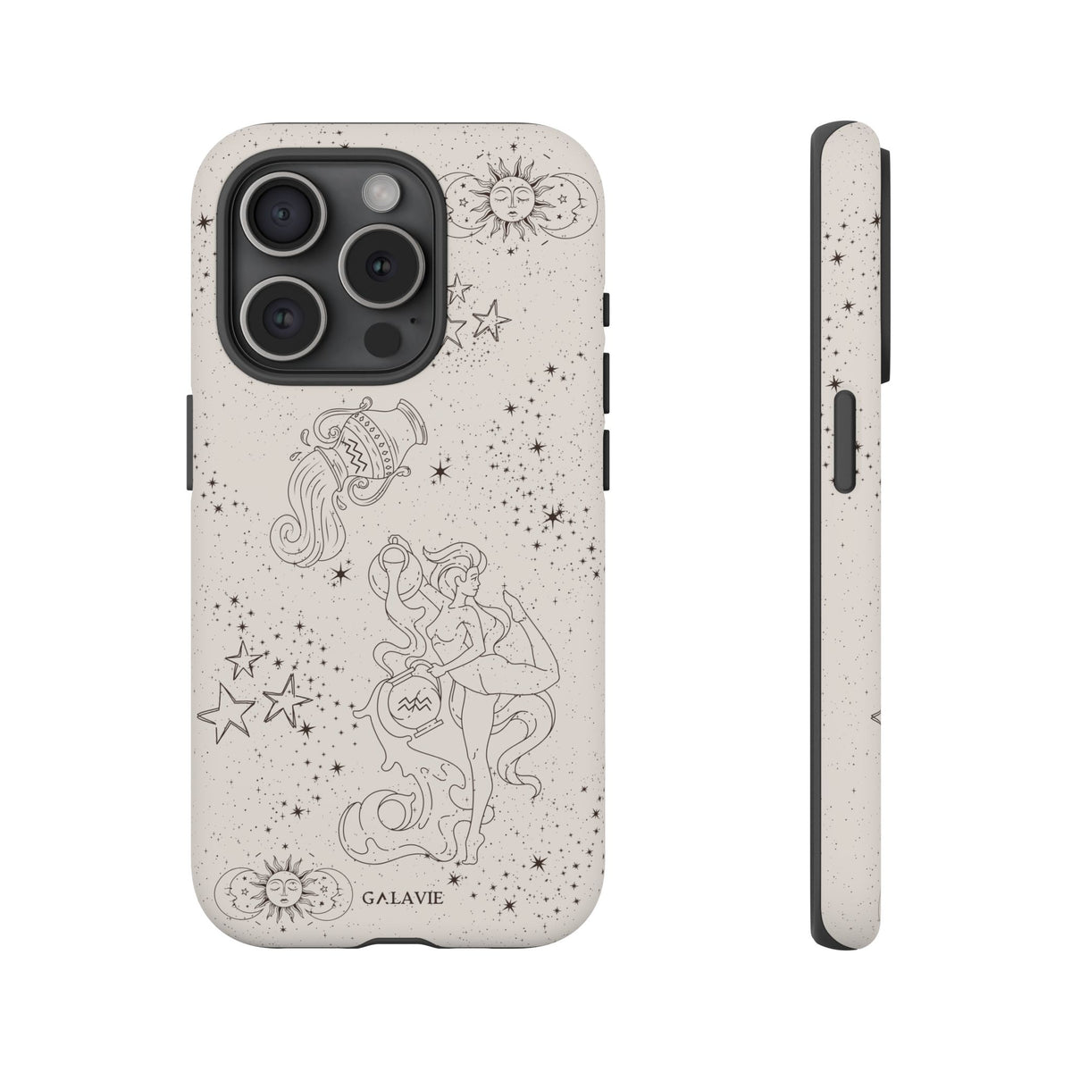 Aquarius Zodiac Phone Case – Cream