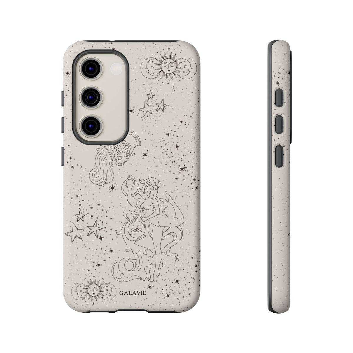 Aquarius Zodiac Phone Case – Cream