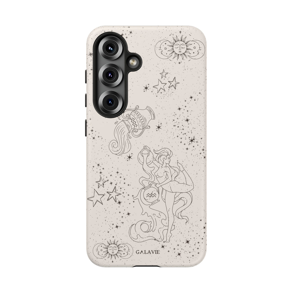 Aquarius Zodiac Phone Case – Cream