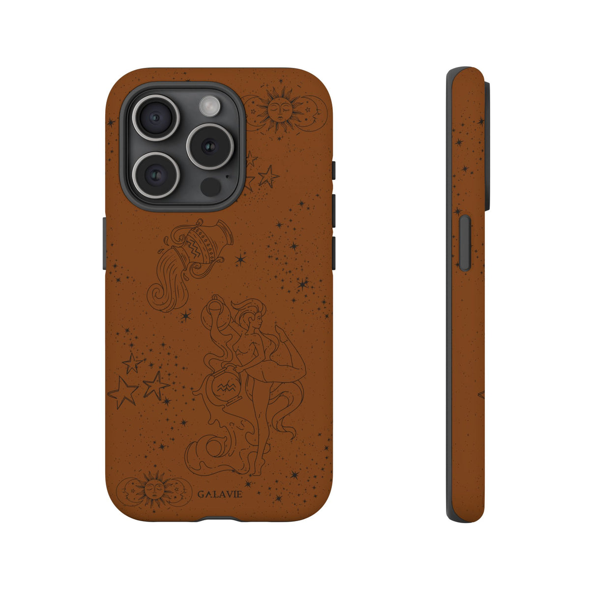 Aquarius Zodiac Phone Case – Cognac