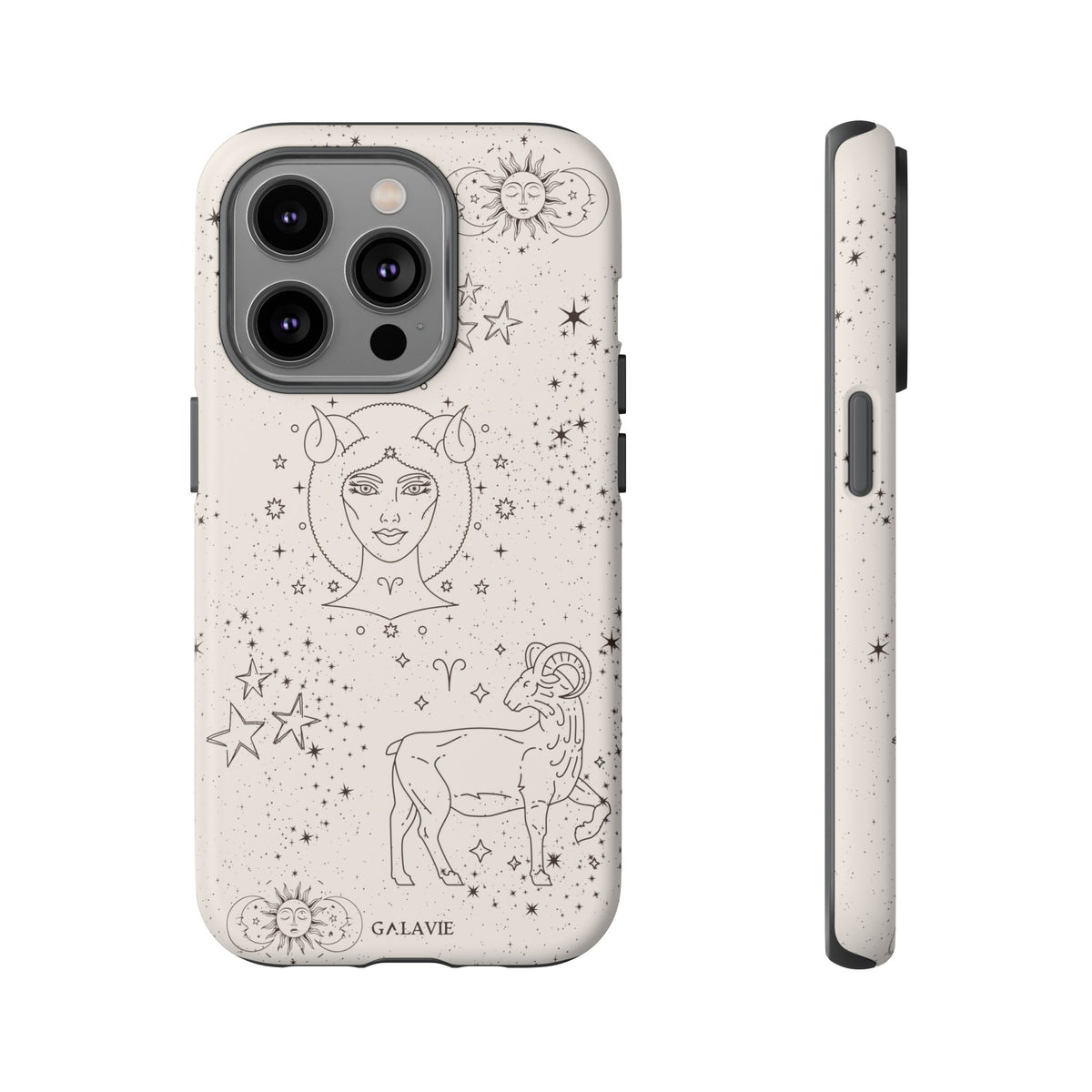 Aries Zodiac Phone Case – Cream