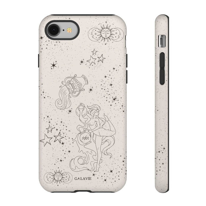 Aquarius Zodiac Phone Case – Cream