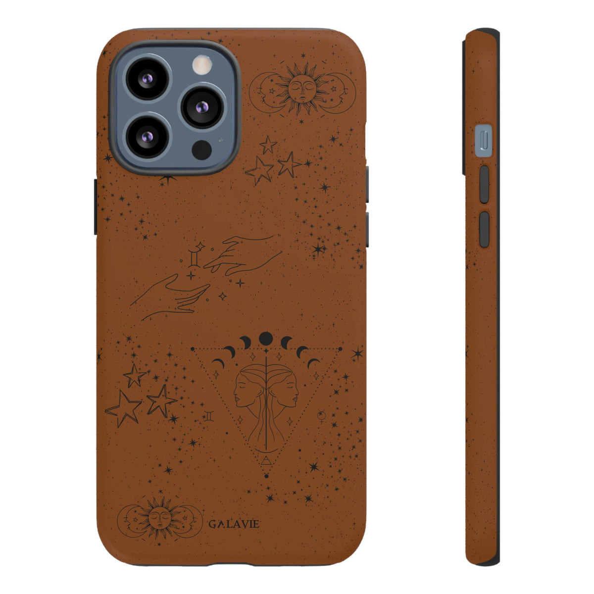 Gemini Zodiac Phone Case – Cognac