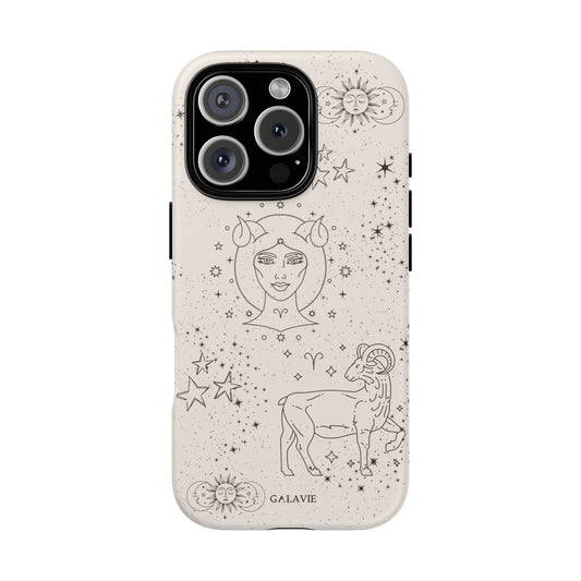 Aries Zodiac Phone Case – Cream