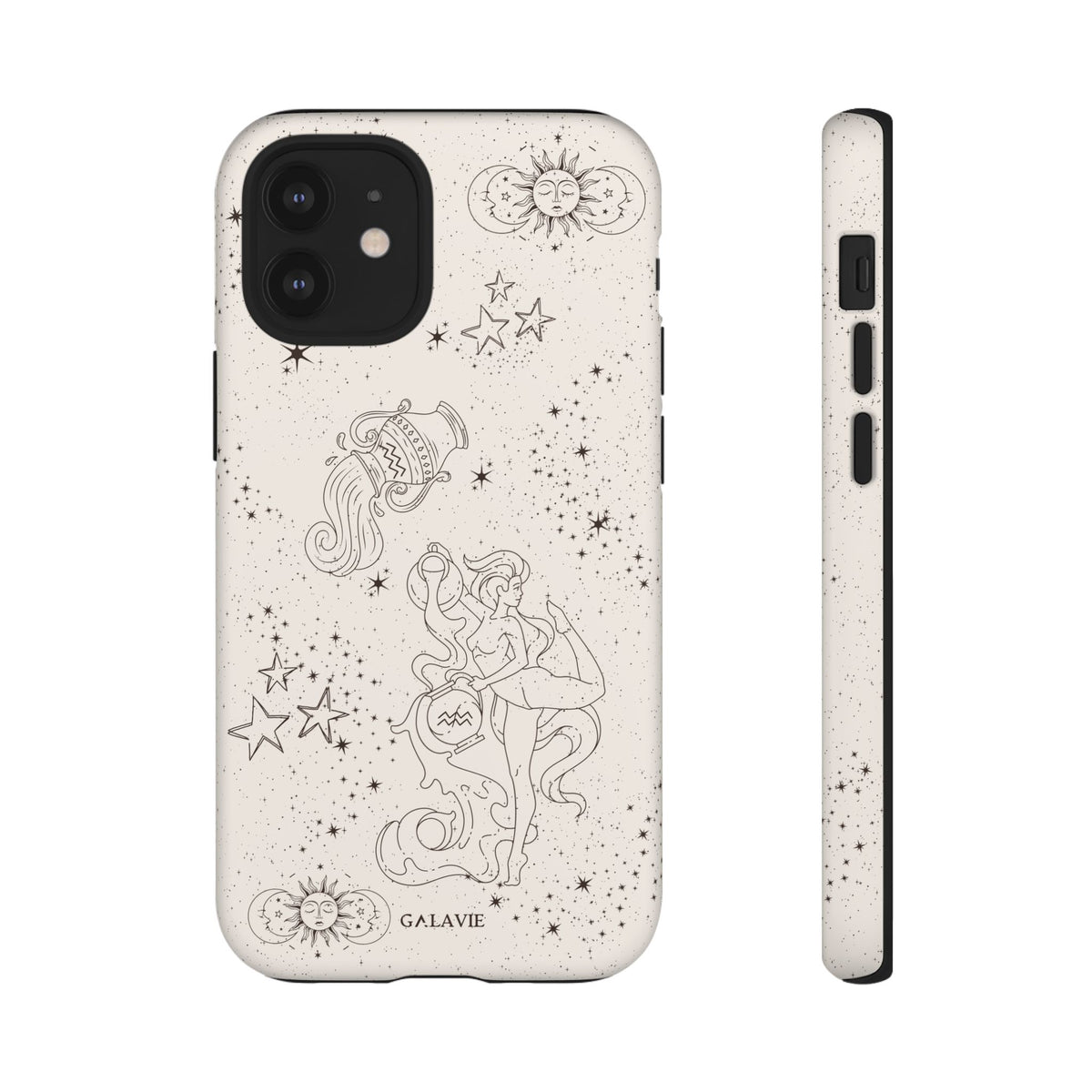 Aquarius Zodiac Phone Case – Cream