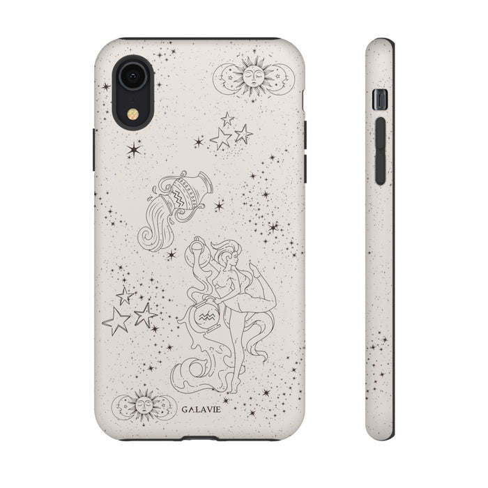 Aquarius Zodiac Phone Case – Cream