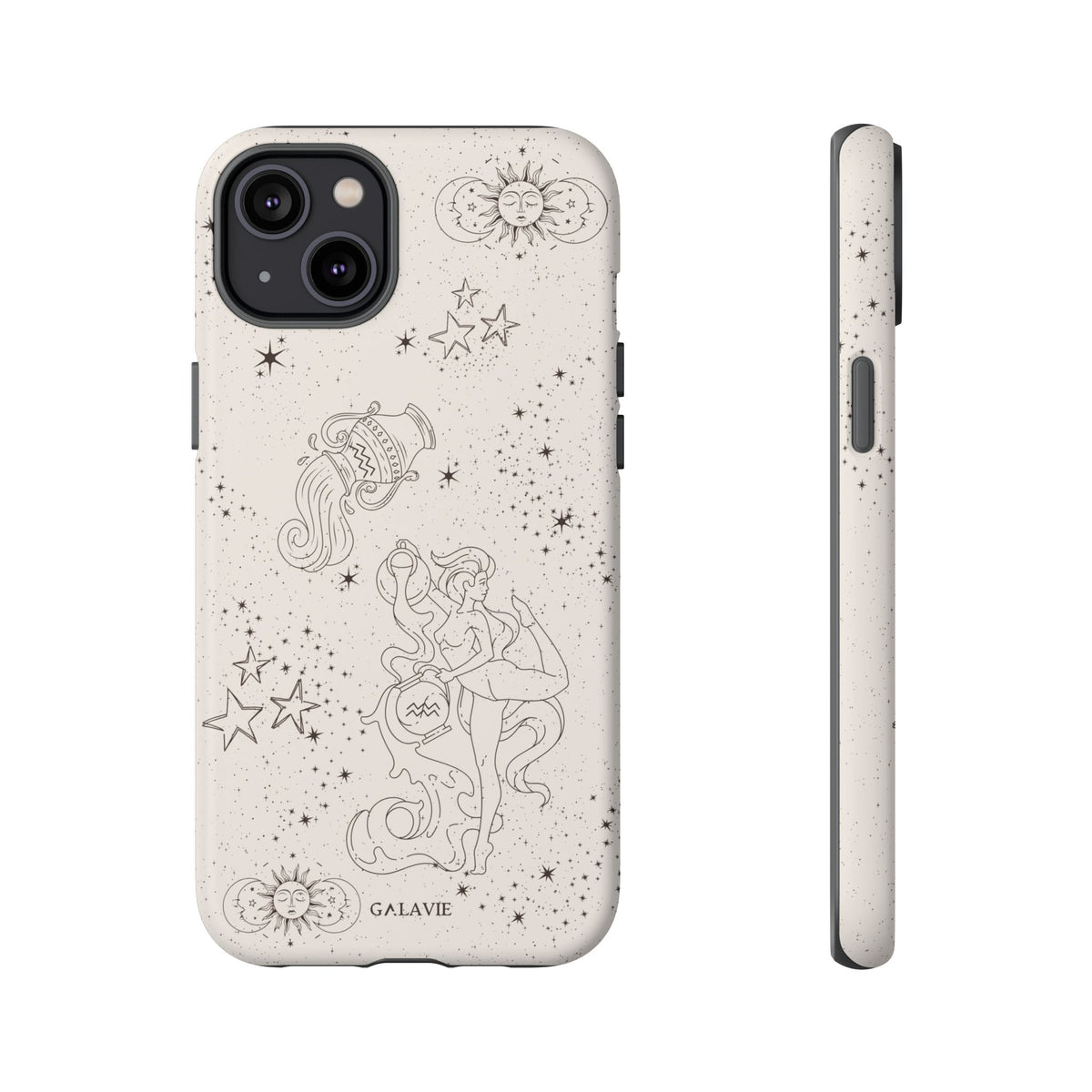 Aquarius Zodiac Phone Case – Cream