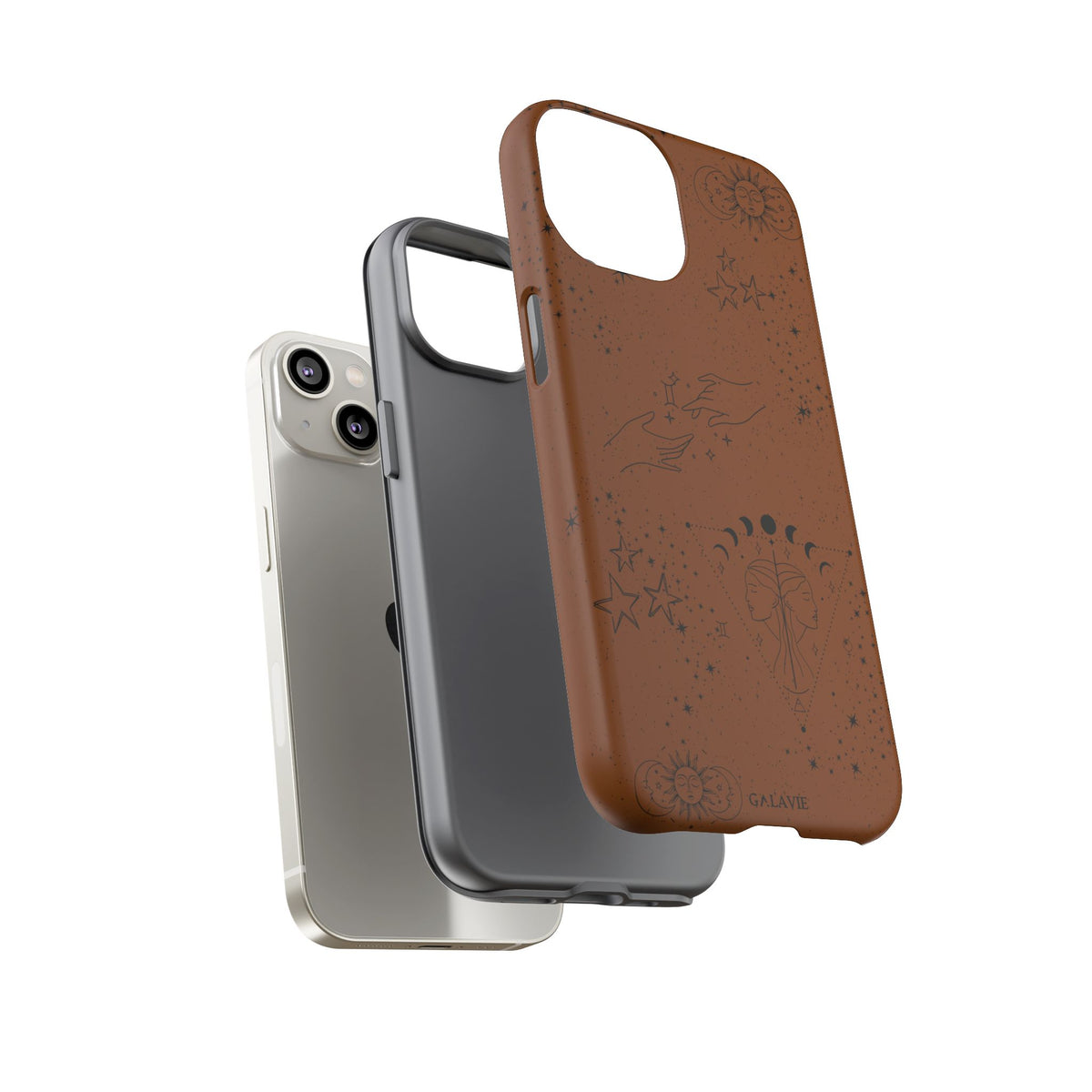 Gemini Zodiac Phone Case – Cognac