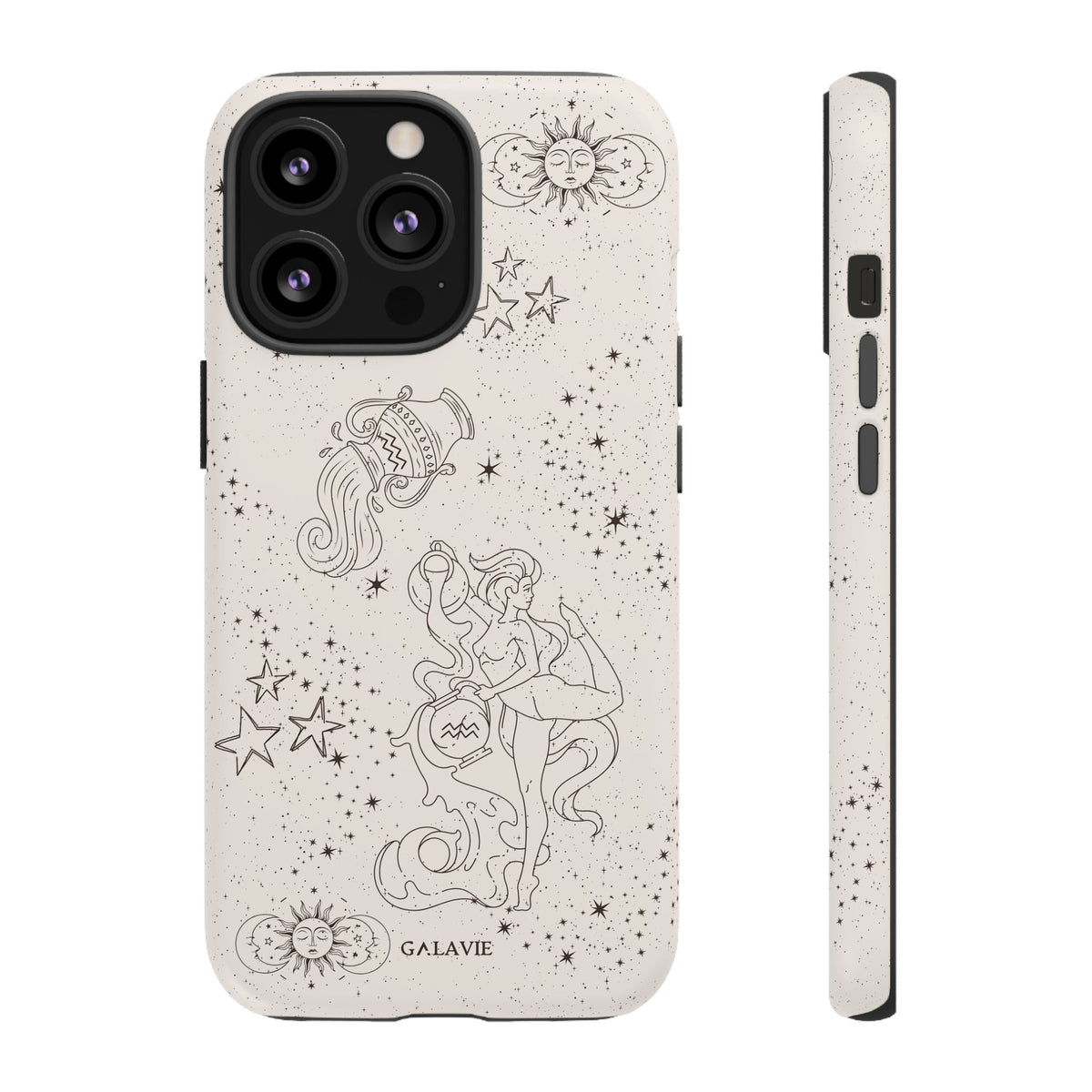 Aquarius Zodiac Phone Case – Cream