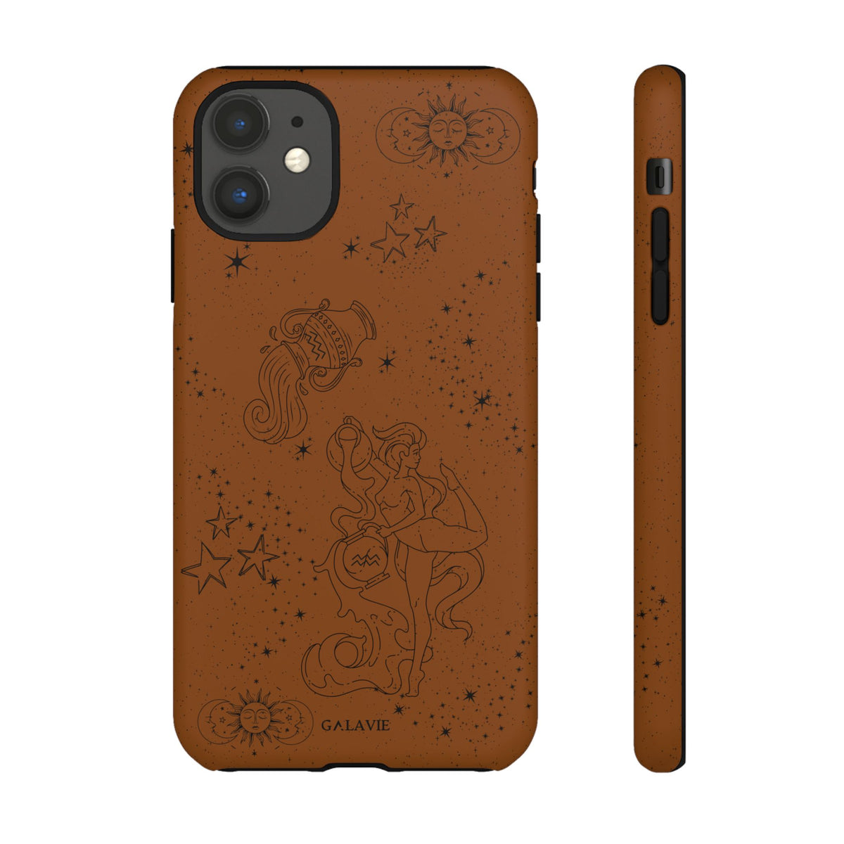 Aquarius Zodiac Phone Case – Cognac