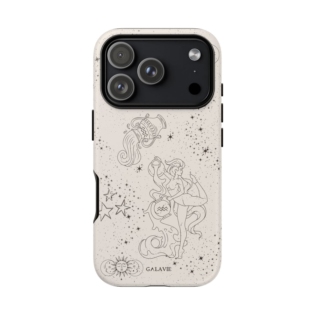 Aquarius Zodiac Phone Case – Cream